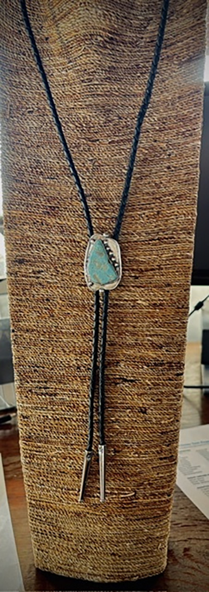 Blue Bolo with Leather